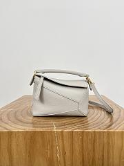 Loewe Mini Puzzle Edge Bag In Soft Grained Calfskin Gray - 18x12.5x8cm - 2