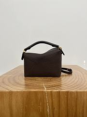 Loewe Mini Puzzle Edge Bag In Soft Grained Calfskin Chocolate - 18x12.5x8cm - 3