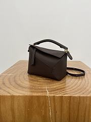 Loewe Mini Puzzle Edge Bag In Soft Grained Calfskin Chocolate - 18x12.5x8cm - 4