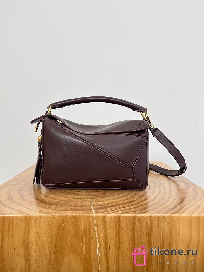 Loewe Small Featherlight Puzzle Bag In Nappa Lambskin Burgundy - 24x16.5x10.5cm - 1