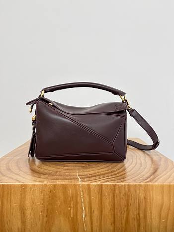 Loewe Small Featherlight Puzzle Bag In Nappa Lambskin Burgundy - 24x16.5x10.5cm