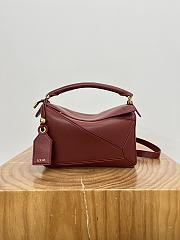 Loewe Small Featherlight Puzzle Bag In Nappa Lambskin Dark Red - 24x16.5x10.5cm - 6