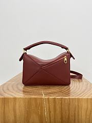 Loewe Small Featherlight Puzzle Bag In Nappa Lambskin Dark Red - 24x16.5x10.5cm - 4