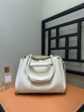 Loewe Medium Madrid Bag In Supple Grained Calfskin White - 28.5x11x23cm