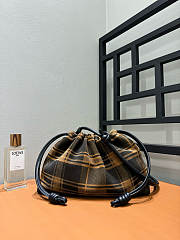 Loewe Medium Flamenco Purse In Tartan Suede Brown/Black - 30x20x10.5cm - 6