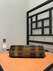 Loewe Medium Flamenco Purse In Tartan Suede Brown/Black - 30x20x10.5cm - 4