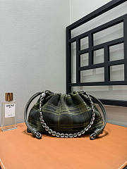 Loewe Medium Flamenco Purse In Tartan Suede Khaki/Green - 30x20x10.5cm - 6