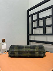 Loewe Medium Flamenco Purse In Tartan Suede Khaki/Green - 30x20x10.5cm - 4
