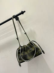 Loewe Medium Flamenco Purse In Tartan Suede Khaki/Green - 30x20x10.5cm - 2