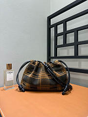 Loewe Medium Flamenco Purse In Tartan Suede Brown/Black - 30x20x10.5cm - 1