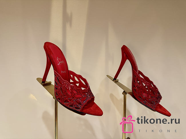 Christian Louboutin Lasera Strass Mule 100mm Mules Red - 1