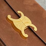 Celine Classique Triomphe Bag In Grained Nubuck Calfskin Chestnut - 22x15.5x6cm - 6