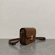 Celine Classique Triomphe Bag In Grained Nubuck Calfskin Chestnut - 22x15.5x6cm - 4