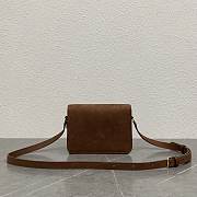 Celine Teen Triomphe Bag In Grained Nubuck Calfskin Chestnut - 18.5x13.5x7cm - 6