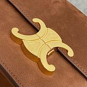 Celine Teen Triomphe Bag In Grained Nubuck Calfskin Chestnut - 18.5x13.5x7cm - 4