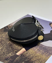 Alaia Le Cœur Mini Leather Coin Purse in Black - 10x1.5x7.5cm - 3