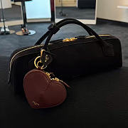 Alaia Le Cœur Mini Leather Coin Purse in Burgundy - 10x1.5x7.5cm - 2