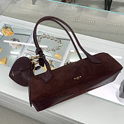 Alaia Le Cœur Mini Leather Coin Purse in Burgundy - 10x1.5x7.5cm - 4