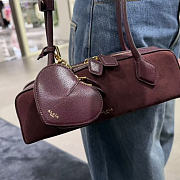 Alaia Le Cœur Mini Leather Coin Purse in Burgundy - 10x1.5x7.5cm - 6