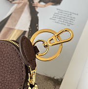 Alaia Le Cœur Mini Grained Nubuck Calfskin Coin Purse in Chocolate - 10x1.5x7.5cm - 6