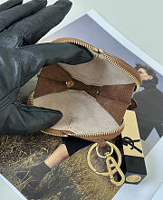 Alaia Le Cœur Mini Grained Nubuck Calfskin Coin Purse in Chocolate - 10x1.5x7.5cm - 2