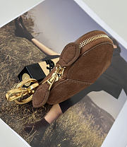 Alaia Le Cœur Mini Grained Nubuck Calfskin Coin Purse in Brown - 10x1.5x7.5cm - 5