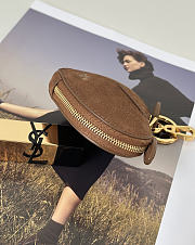 Alaia Le Cœur Mini Grained Nubuck Calfskin Coin Purse in Brown - 10x1.5x7.5cm - 4