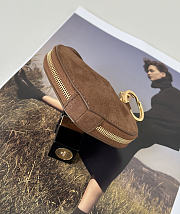 Alaia Le Cœur Mini Grained Nubuck Calfskin Coin Purse in Brown - 10x1.5x7.5cm - 3