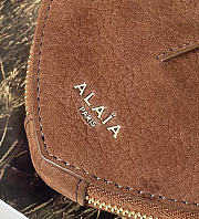Alaia Le Cœur Mini Grained Nubuck Calfskin Coin Purse in Brown - 10x1.5x7.5cm - 2