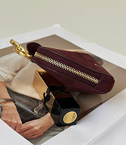 Alaia Le Cœur Mini Grained Nubuck Calfskin Coin Purse in Burgundy - 10x1.5x7.5cm - 6