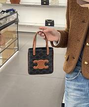 Celine Cabas Micro Triomphe Canvas & Leather Tote - 17x15cm - 5