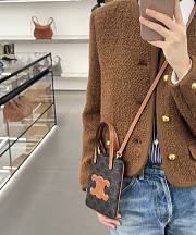 Celine Cabas Micro Triomphe Canvas & Leather Tote - 17x15cm - 3