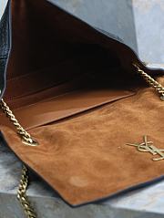 Ysl Kate Medium Chain Bag In Suede And  Crocodile-Embossed Leather Black - 24x5x14.5cm - 5