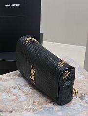 Ysl Kate Medium Chain Bag In Suede And  Crocodile-Embossed Leather Black - 24x5x14.5cm - 4