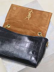 Ysl Kate Small Chain Bag In Suede And Crocodile-Embossed Leather Black - 20x13.5x5.5cm - 3