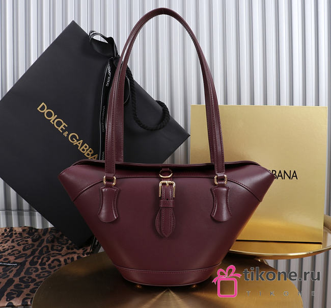 Dolce & Gabbana Capri Crow's Nest Bag Burrgundy -33x17x13cm - 1