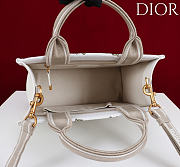 Small Dior Book Tote Multicolor Amour de Roses Embroidery and Latte Calfskin - 26.5x22x14cm - 3