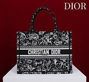 Medium Dior Book Tote Black Multicolor Dior Zodiac Embroidery - 36x27.5x16.5cm - 1