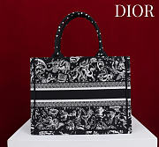 Medium Dior Book Tote Black Multicolor Dior Zodiac Embroidery - 36x27.5x16.5cm - 3