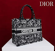 Medium Dior Book Tote Black Multicolor Dior Zodiac Embroidery - 36x27.5x16.5cm - 6