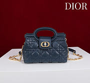 Dior Jolie Top Handle Mini Bag Blue Cannage Lambskin - 18.5x13x8.5cm - 1