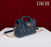 Dior Jolie Top Handle Mini Bag Blue Cannage Lambskin - 18.5x13x8.5cm - 5