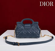 Dior Jolie Top Handle Mini Bag Blue Cannage Lambskin - 18.5x13x8.5cm - 3