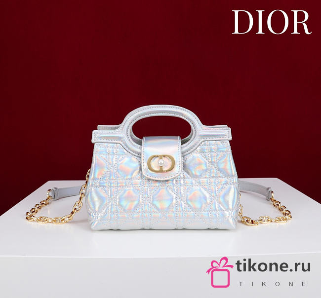 Dior Jolie Top Handle Mini Bag Iridescent Metallic Lambskin - 18.5x13x8.5cm - 1
