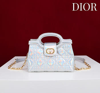 Dior Jolie Top Handle Mini Bag Iridescent Metallic Lambskin - 18.5x13x8.5cm