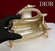 Dior Jolie Top Handle Mini Bag Gold Metallic Lambskin - 18.5x13x8.5cm - 3