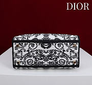Dior Medium Lady D-Lite Bag Black and White Dioresque Butterfly Cornely Embroidery - 24x21x12cm - 4