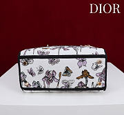 Dior Medium Lady D-Lite Bag Latte Multicolor Butterflies & Iris Embroidery - 24x21x12cm - 5