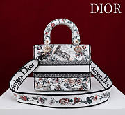 Dior Medium Lady D-Lite Bag Pink Souvenir de Rome Embroidery - 24x21x12cm - 4