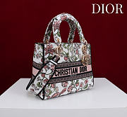 Dior Medium Lady D-Lite Bag Pink Multicolor Millefiori Embroidery - 24x21x12cm - 4
